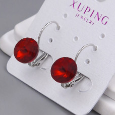 Сережки XР зі Swarovski. Мед. срібло. Довжина: 20 мм. Ширина: 10 мм.