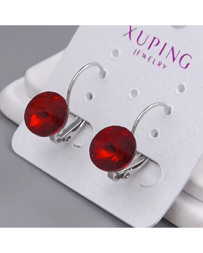 Сережки XР зі Swarovski. Мед. срібло. Довжина: 20 мм. Ширина: 10 мм.