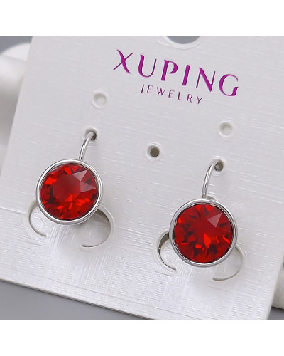 Сережки XР зі Swarovski. Мед. срібло. Довжина: 14 мм. Ширина: 10 мм.